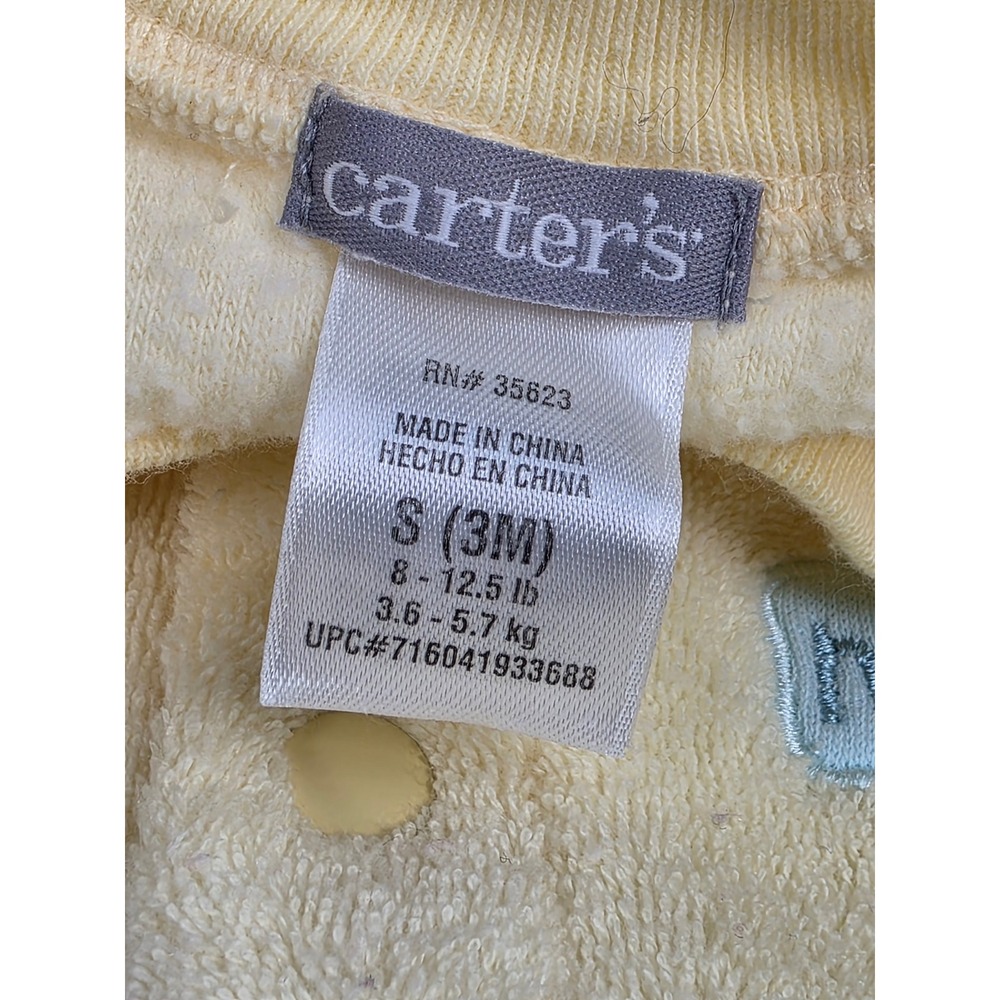 Carter's 3M Yellow Footed Pajamas Mommy & Me Duck Embroidered Baby Sleepwear - Picture 4 of 7